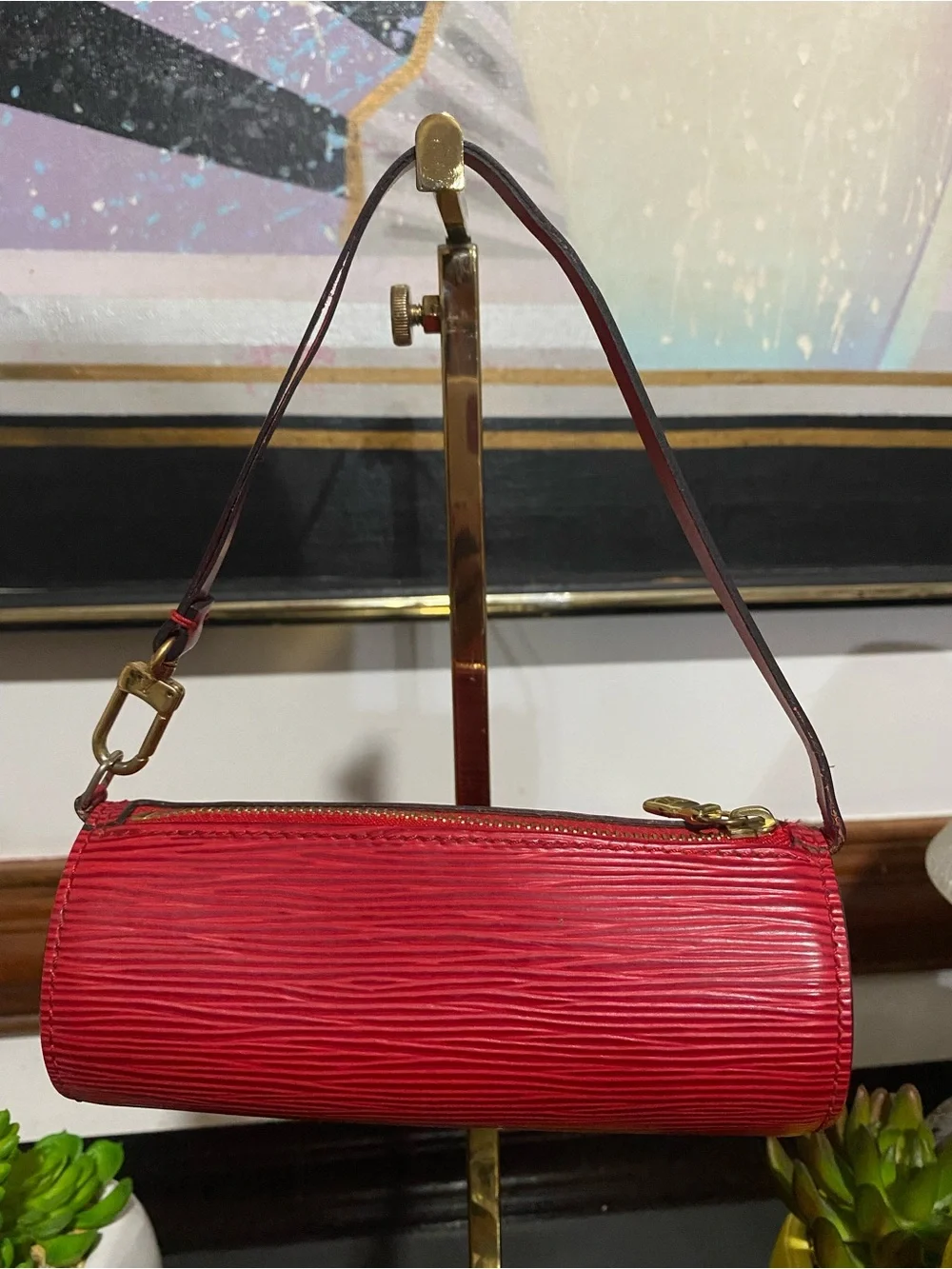 Louis Vuitton Red Epi Cylinder Mini (nano)Bag
